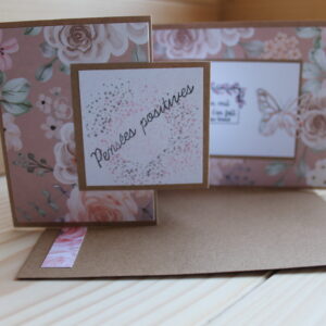 Carte Pensées Positives - vieux rose - Collections "créations étoilées"