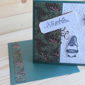 Carte Artisanale carrée "Lutin de Noël - Eclats spontanés