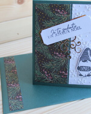Carte Artisanale carrée "Lutin de Noël - Eclats spontanés