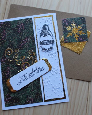 Carte Artisanale de Noël "Lutin festif" - Eclats spontanés