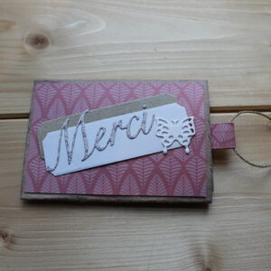 Carte étui- feuillage rose