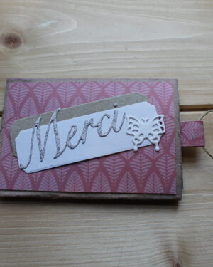 Carte étui- feuillage rose