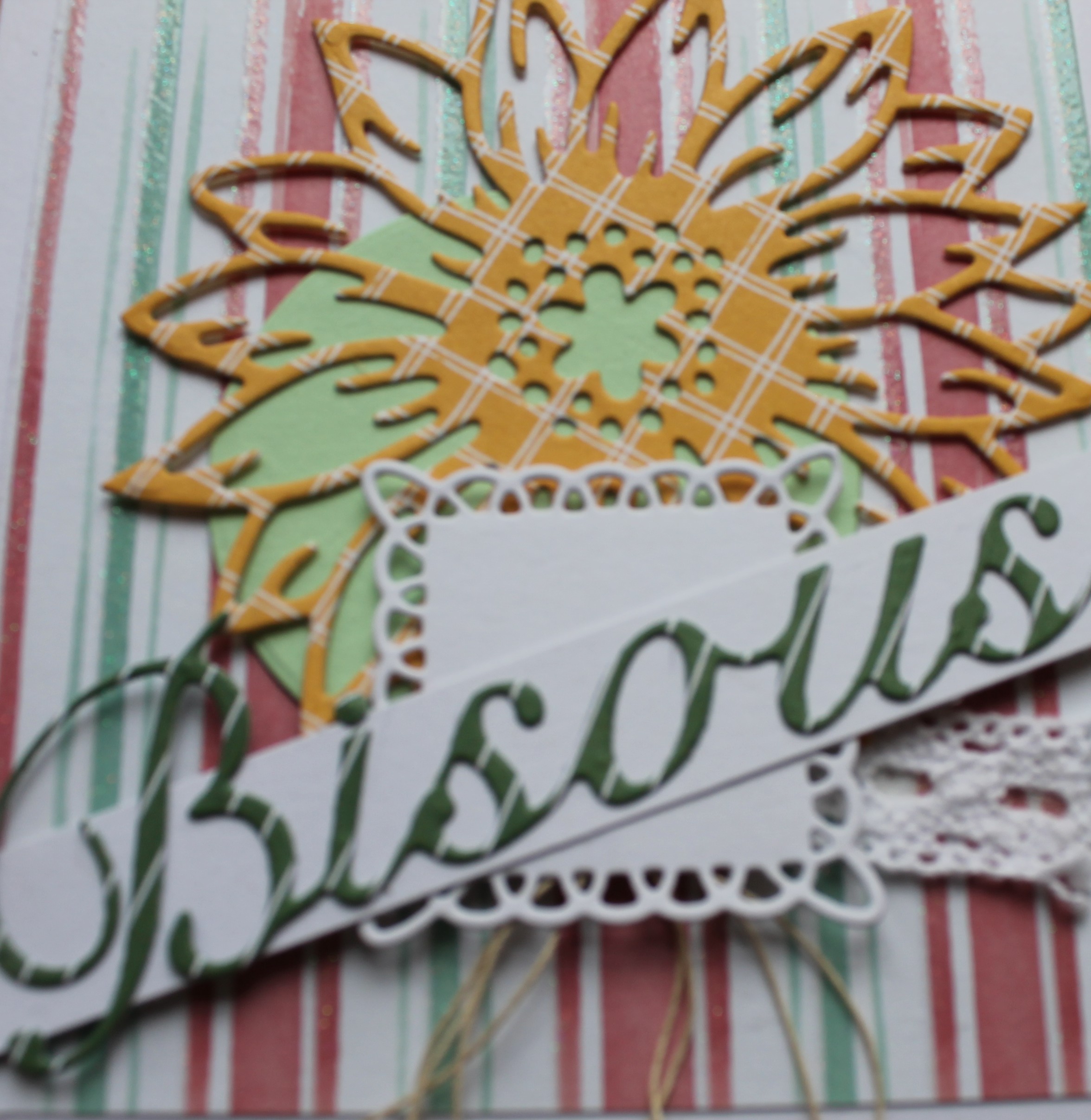 Carte artisanale "Souffle de bisous" – collage floral, enveloppe assortie – Image 5
