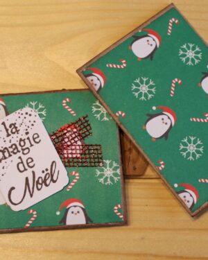 Carte étui - Pingouins de Noël - la magie de Noël