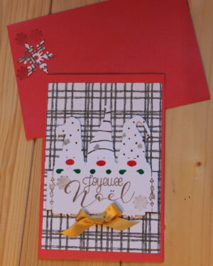 Carte Artisanale rouge Trio de lutins - Eclats spontanés