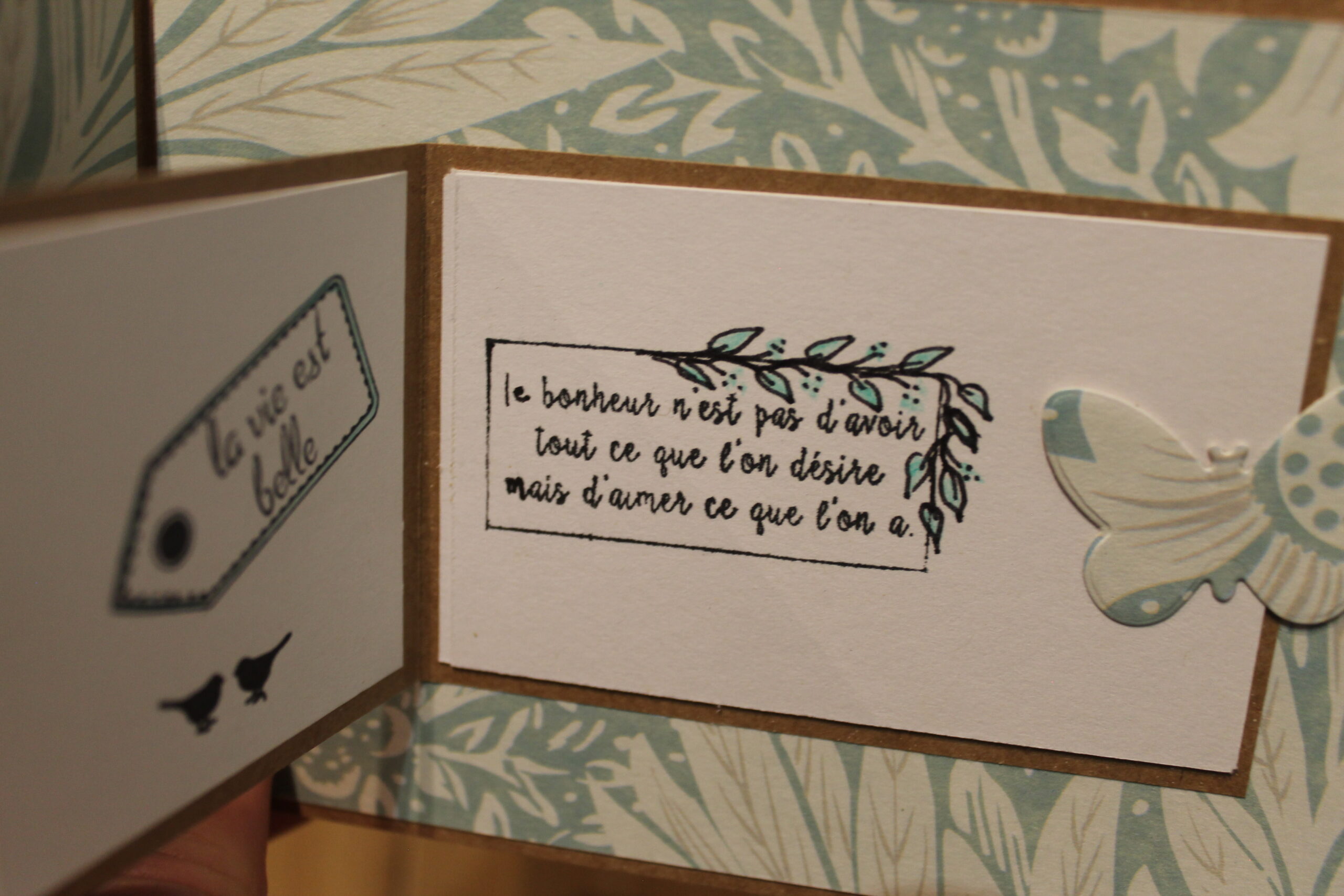 Carte Pensées Positives - feuillages bleutés - Collections "créations étoilées" – Image 3