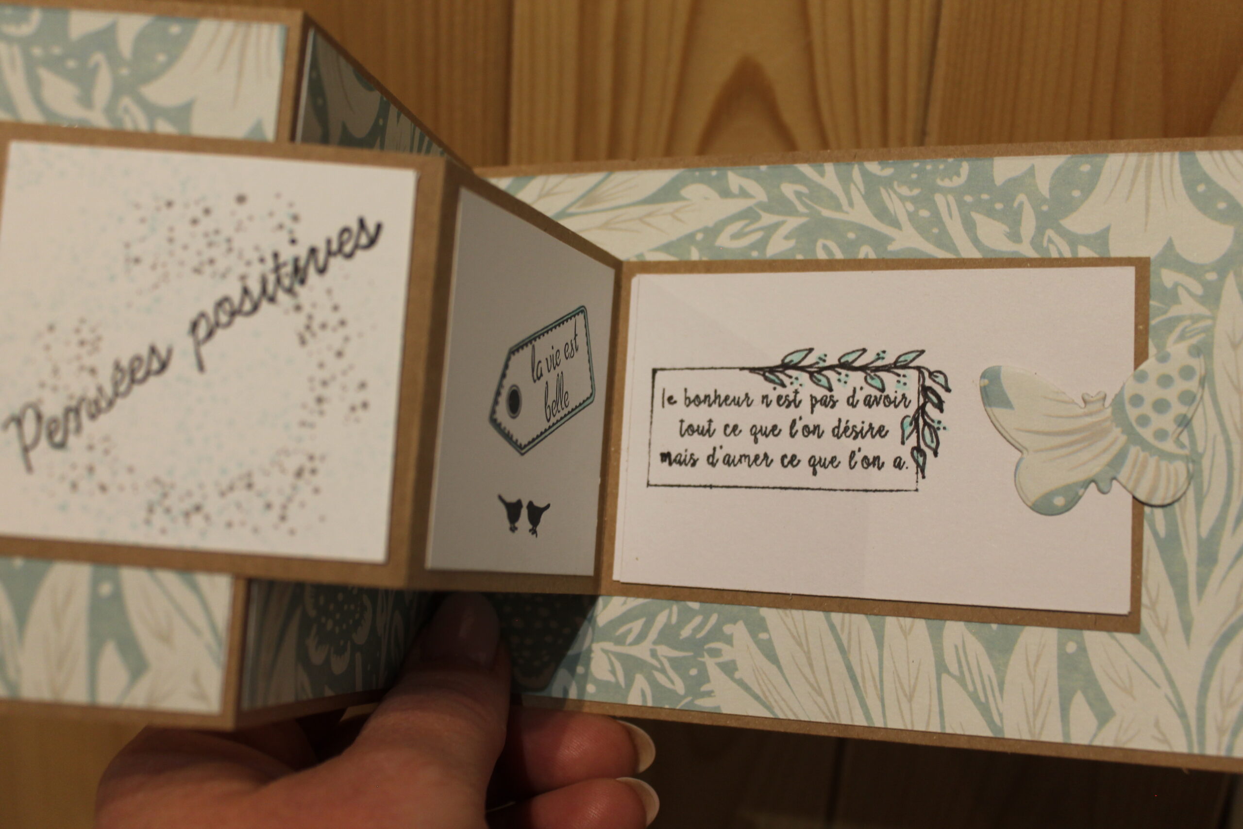 Carte Pensées Positives - feuillages bleutés - Collections "créations étoilées" – Image 2