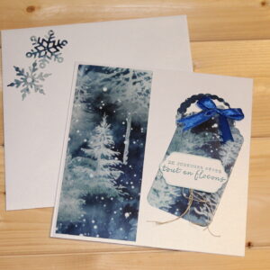 Carte Joyeuses fêtes sous les sapins