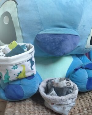 Kit naissance 1- panière, lingettes, mini gant, pare pipi