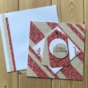 Carte "Pensées positives" – collage artisanal et enveloppe assortie